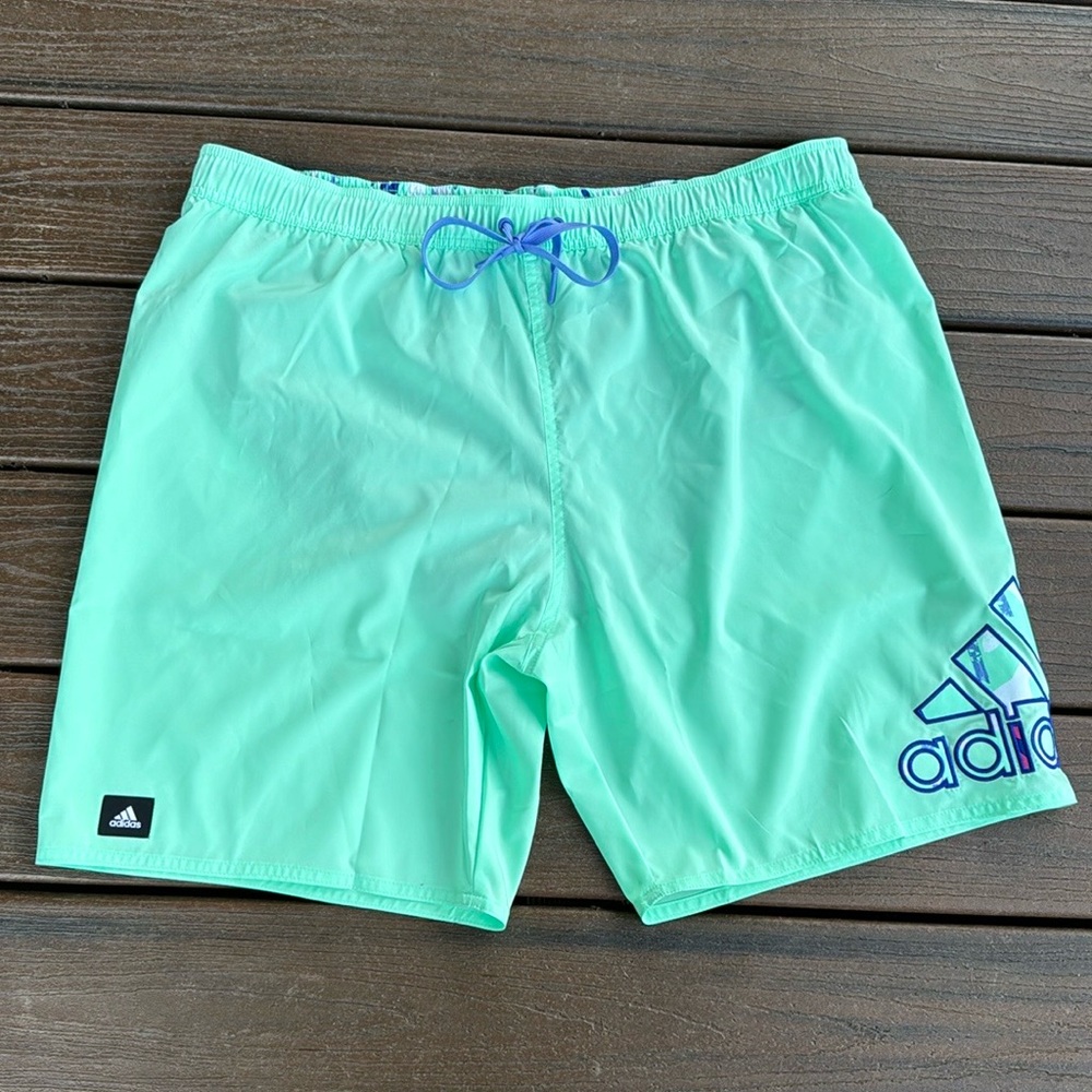 NWT Men’s XXL Adidas Swimsuit in Pulse Mint/Semi Lucid Blue - Picture 5 of 12